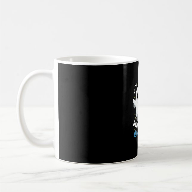 Caneca De Café Fantasma de Halloween Eu Xinguei Meu Design de Cal (Esquerda)
