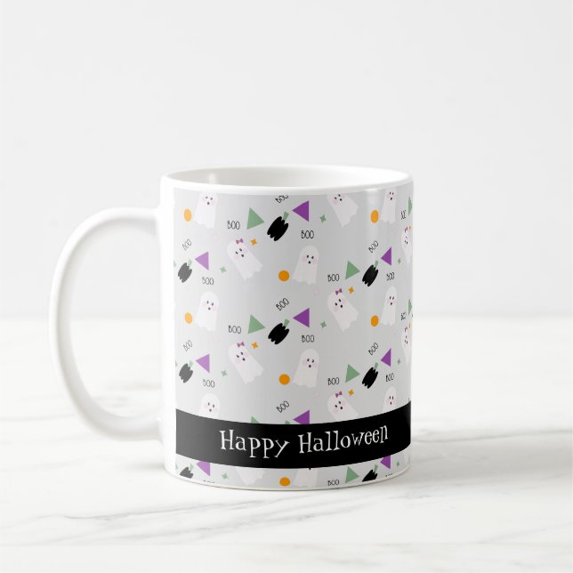Caneca De Café Fantasma de Halloween Fofo Confete Colorido (Esquerda)