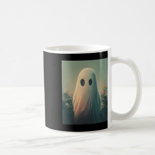 Caneca De Café Fantasma De Halloween Na Floresta Gótica (Direita)