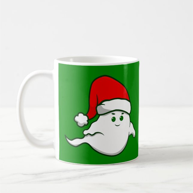Caneca De Café Fantasma de Natal feio assustador verde assustador (Esquerda)