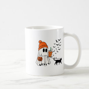Caneca De Café Fantasma Engraçado Andando Ghost Cat Halloween Spo