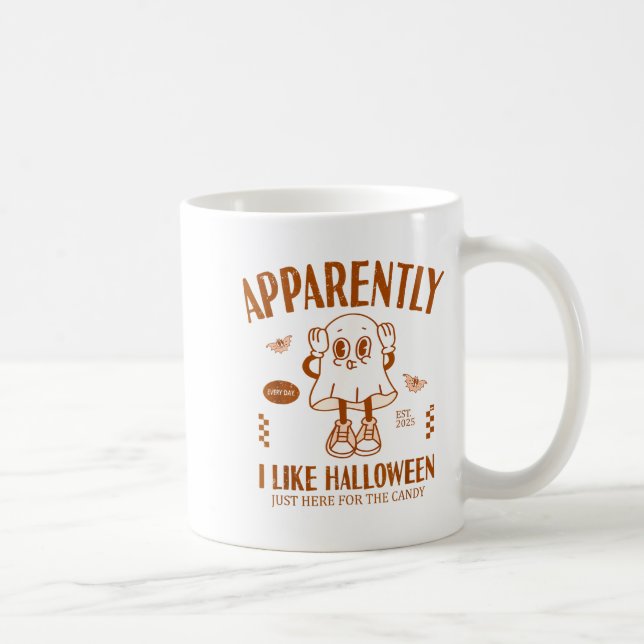 Caneca De Café Fantasma Engraçado Aparentemente, Eu Gosto do Hall (Direita)