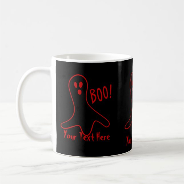 Caneca De Café fantasma engraçado gritando design gráfico boo hal (Esquerda)