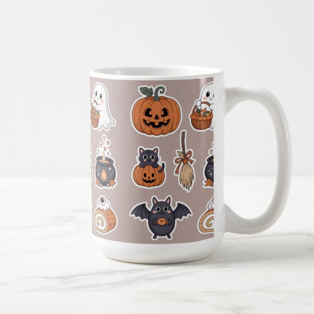 Caneca De Café Fantasma fofo de Halloween truque e tratamento (Direita)