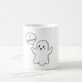 Caneca De Café Fantasma Fofo Eu Acredito Cartoon