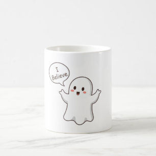 Caneca De Café Fantasma Fofo Eu Acredito Cartoon