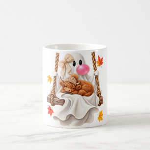 Caneca De Café Fantasma Fofo Vaca das Terras Altas Outono Hallowe