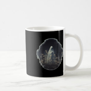 Caneca De Café Fantasma Gótico Na Floresta Vintage Floral Ghost H