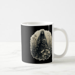 Caneca De Café Fantasma Gótico Na Floresta Vintage Floral Ghost H