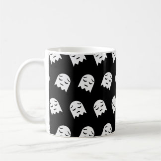 Caneca De Café Fantasma - padrão emoji 43abstrato,arte,fundo,be