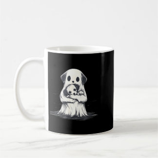 Caneca De Café Fantasma segurando cachorrinho Roupa engraçada de 