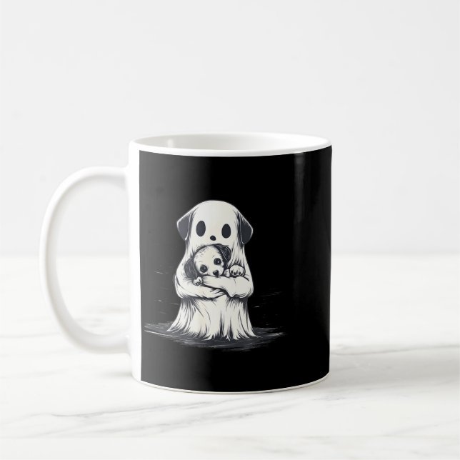 Caneca De Café Fantasma segurando cachorrinho Roupa engraçada de  (Esquerda)