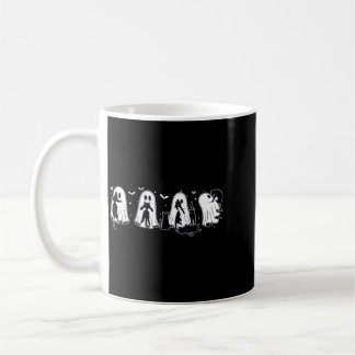 Caneca De Café Fantasma segurando gato preto Halloween amante de