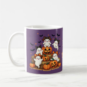 Caneca De Café Fantasmas Bonitos Do Halloween Em Arcos Coqueteiro