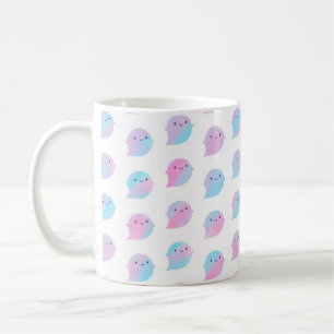 Caneca De Café Fantasmas da Aquarela de Kawaii (unicórnio)