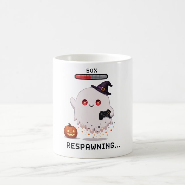 Caneca De Café Fantasmas de Jogos Halloween Ressuscitando (Centro)
