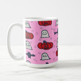 Caneca De Café Fantasmas do Halloween, Morcegos e Jack o Lanterna