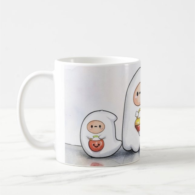 Caneca De Café Fantasmas pequenos e médios Halloween (Esquerda)