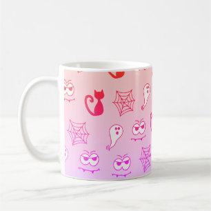 Caneca De Café Fantasmas, teias-aranha e Gatos Negros Arco-Íris R
