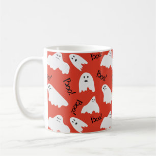 Caneca De Café Fantasmas Vermelhos: Padrão de Vintagem do Hallowe