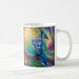 Caneca De Café Fantasy Birds Blue Jay