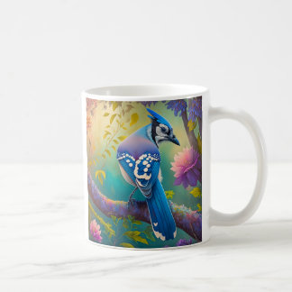 Caneca De Café Fantasy Birds Blue Jay