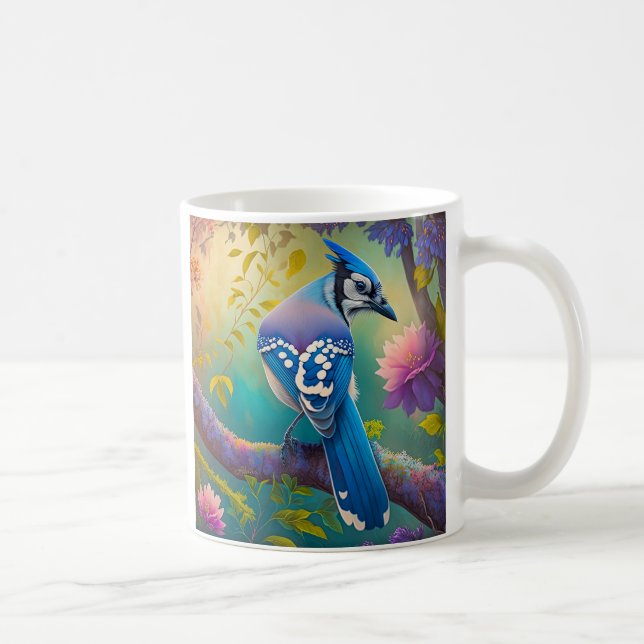 Caneca De Café Fantasy Birds Blue Jay (Direita)