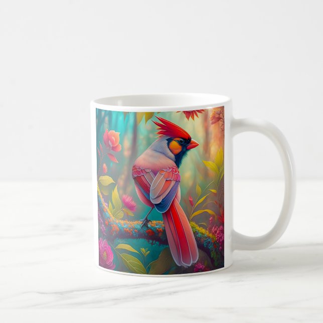 Caneca De Café Fantasy Birds Male Cardinal (Direita)