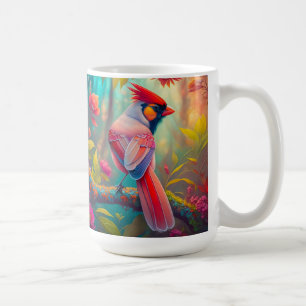 Caneca De Café Fantasy Birds Male Cardinal