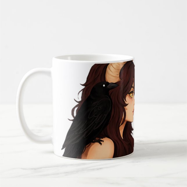 Caneca De Café Fantasy Duo Art Mug – Horned Goddess & Elf Girl Il (Esquerda)