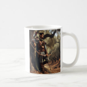 Caneca De Café Fantasy Elf Archer Descansa na Floresta de Carvalh