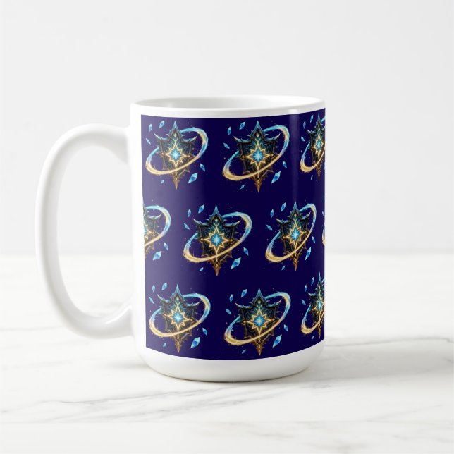Caneca De Café Fantasy Emblem with Floating Blades – Magical Ener (Esquerda)