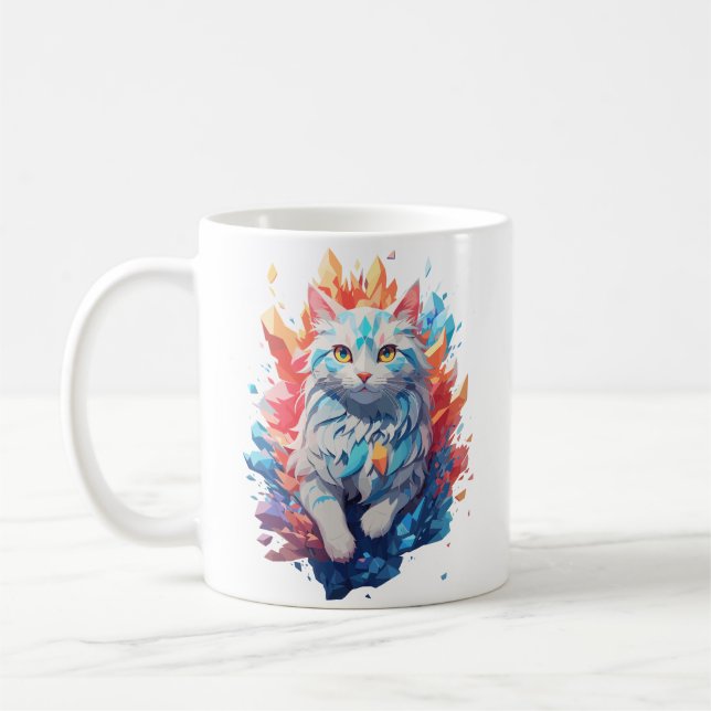 Caneca De Café Fantasy Fire e Ice Cat (Esquerda)