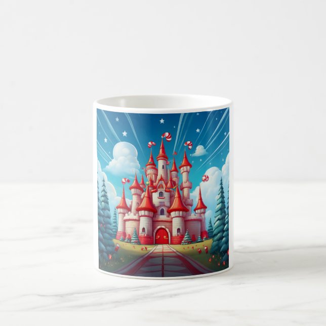 Caneca De Café Fantasy Image Of A Candy Cane Castle (Centro)