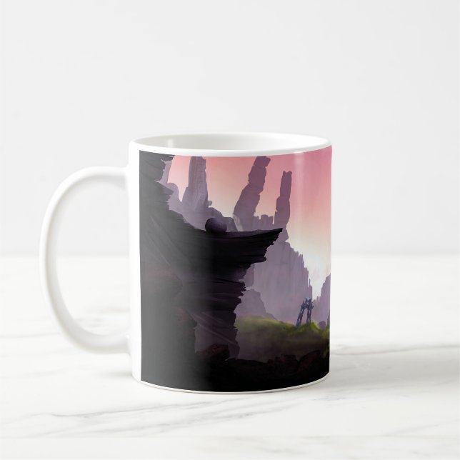 Caneca De Café Fantasy Landscape Concept Art Mug (Esquerda)