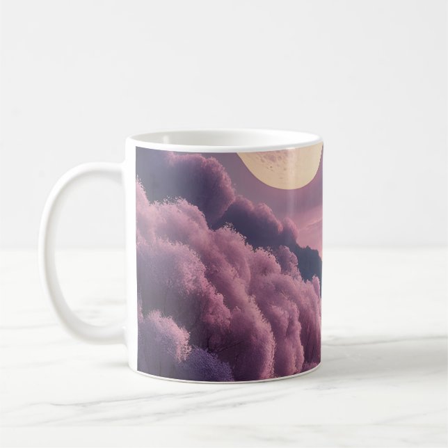Caneca De Café Fantasy Moonlit River Dreamscape Illustration (Esquerda)