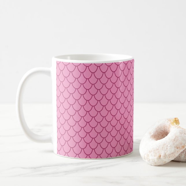 Caneca De Café FANTASY PINK DRAGON SCALES PADRÃO Novidade (Com Donut)