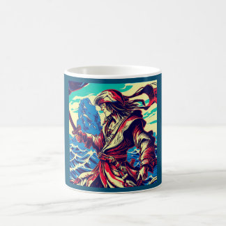 Caneca De Café Fantasy Pirate Anime - Woodcut 2