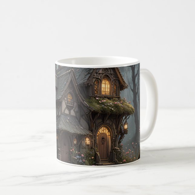 Caneca De Café Fantasy Treehouse set de Coffee Mug (Frente Esquerda)
