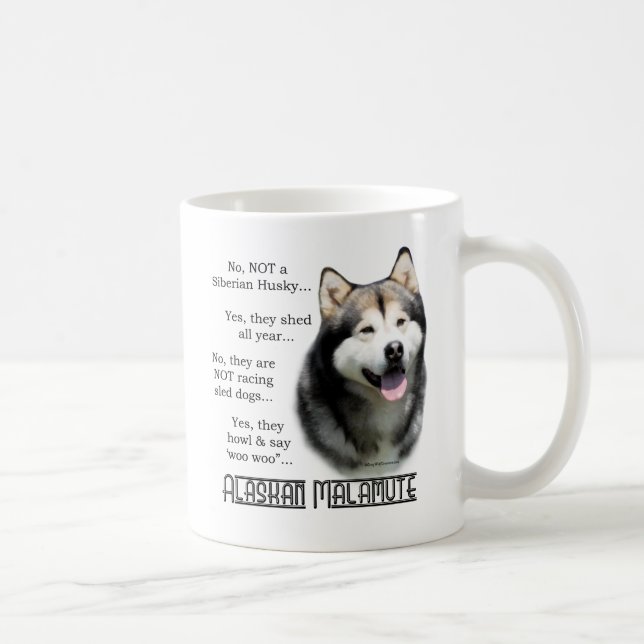 Caneca De Café FAQ do Alaskan Malamute (Direita)