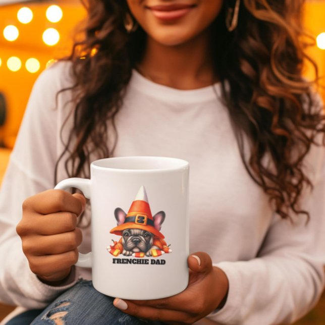 Caneca De Café Fardo de Doces de Halloween para Bulldog Francês F (Criador carregado)
