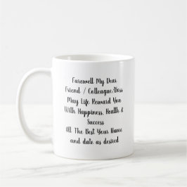 Caneca De Café Farewell Gift Colega Friend Boss Personalizado