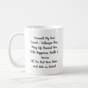 Caneca De Café Farewell Gift Colega Friend Boss Personalizado