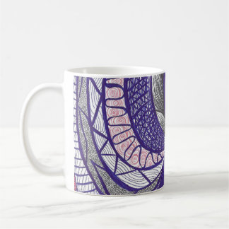 Caneca De Café Farimah | Arte Abstrata Fluida Desenhada à Mão