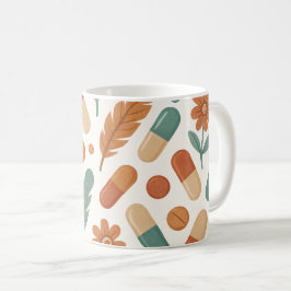 Caneca De Café Farmacêutico Boho Daisy Penas Pílulas