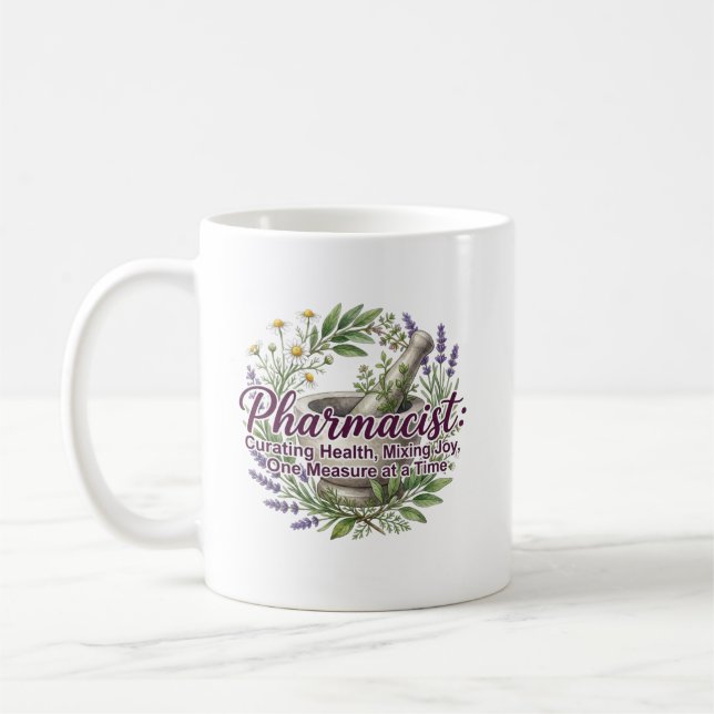 Caneca De Café Farmacêutico Curando Farmácia Botânica (Esquerda)