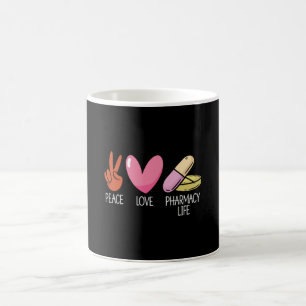 Caneca De Café Farmacêutico de Medicina da Peace Love