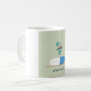 Caneca De Café Farmacêutico em Cápsula de Comprimido Azul