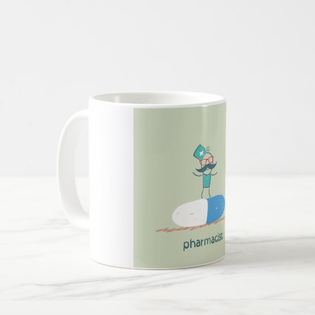 Caneca De Café Farmacêutico em uma tabuleta (Frente Esquerda)