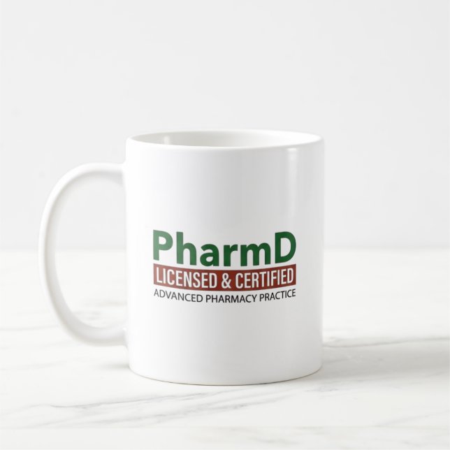 Caneca De Café Farmacêutico Licenciado e Certificado (Esquerda)